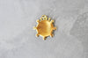 Pendentif médaille ronde monnaie zircons, pendentif doré, médaillon,métal doré, création bijoux, médaille or ,21mmG3476