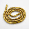 perle ronde hématite dorée, une fourniture pour fabrication de bijou pierre, le fil de 194 perles,4x2mm G3860