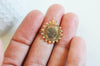 Pendentif médaille ronde flèches laiton doré 18K zircons, un pendentif doré avec cristal pour création bijoux,18.5mm,l'unité G3556