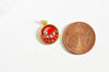 Pendentif lune doré 18K émail zircon coloré,pendentif lune doré,porte-bonheur,laiton doré,16.5mm,l'unité,G3376