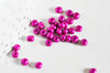 grosses perles rocaille rose fuchsia nacré,perles rocaille rose opaque, création bijoux,perles verre, lot 10g, diamètre 4mm G3737