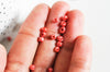 grosses perles rocaille rouge nacré,fournitures pour bijoux, perles rocaille rouge opque, lot 10g, diamètre 4mm G3733