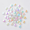 Perle coeur plastique blanc irisé,pendentif acrylique,perle,création bijoux plastique coloré, 8mm, lot de 30 (5.7gr)G3490