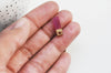 pendentif goutte bois résine rectangle violet prune, perle bois naturel, Perle géométrique,perle rectangle,création bijoux,17mm,les 5 G3519