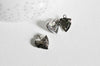 Pendentif locket cœur medaillon laiton argenté, médaillon Vintage, création collier, fournitures 15.6mm, lot de 2, G3341