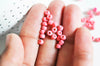grosses perles rocaille rose clair,perles rocaille rose opaque, création bijoux,perles verre, lot 10g, diamètre 4mm G5392