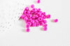 grosses perles rocaille rosefoncé,perles rocaille rose opaque, création bijoux,perles verre, lot 10g, diamètre 4mm G3738