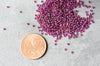 Perles rocailles miyuki violet transparent, Perles de rocaille japonaise Spkl Fuchsia Lined Amethyst, perlage,15/0, 1.5mm, Sachet 10g G3958