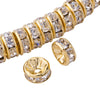 rondelles laiton doré zircon grade AAA, perles dorées, création bijoux, perle intercalaire, perle disque, 8mm, lot de 5 G4121