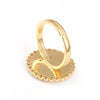 Bague réglable laiton doré émail lune émaillée, creation bijoux,bague femme cadeau anniversaire,17mm , l'unité G4243-Gingerlily Perles