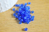 grosses perles rocaille bleu transparent,fournitures pour bijoux, perles rocaille bleues, bleu roi opaque, lot 10g, diamètre 4mm G3814