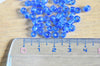 grosses perles rocaille bleu transparent,fournitures pour bijoux, perles rocaille bleues, bleu roi opaque, lot 10g, diamètre 4mm G3814
