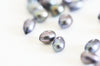 perle naturelle noire, fourniture créative, perle semi percée de culture,création bijoux,perle noire, perle eau douce,7mm,l'unité, G348
