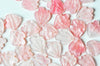 Pendentif acétate feuille rose paillettes, création bijoux,perles plastique,connecteur feuille plastique,lot de 10, 15mm G4015