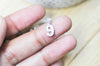 Pendentif platine numéro cristal blanc,pendentif chiffre zircon, sans nickel, numéro porte-bonheur,laiton argenté,11mm,G3622