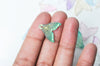 Pendentif verre multicolore queue de poisson,pendentif verre pour création bijoux, 19x19.5mm,lot de 10 G4080