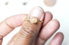 bague réglable torsadée laiton doré cabochon pierre naturelle, bague fine à offrir, bijoux cadeau à offrir, 20mm, l'unité G4238