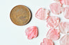 Pendentif acétate feuille rose paillettes, création bijoux,perles plastique,connecteur feuille plastique,lot de 10, 15mm G4015