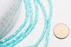 perle nacre naturelle heishi bleu turquoise pastel,tube coquillage coloré,perle coquillage,création bijoux,2x4mm, le fil de 95 perles,G5411