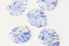 Pendentif acétate feuille monsterosa bleue, création bijoux,perles plastique,connecteur feuille plastique,lot de 2, 27mm G4217