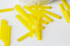 Perles rocaille Tube, perles rocaille jaune,verre jaune, long tube,perle tube jaune, création bijoux,28mm, 10 grammes G4391
