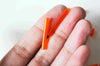 Perles rocaille Tube, perles rocaille orange,verre orange, long tube,perle tube orange, création bijoux,28mm, 10 grammes, G4392