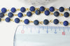 Chaine dorée perle lapis lazulis naturelle, chaine pierre création bijoux pierre naturelle chaine lunettes,6.5mm,vendue au mètre G4216