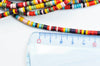 perles rondes rondelles howlite multicolore, perles pierre,fabrication bijoux,perle heshi,howlite synthétique, fil de 160 perles G4500