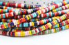 perles rondes rondelles howlite multicolore, perles pierre,fabrication bijoux,perle heshi,howlite synthétique, fil de 160 perles G4500