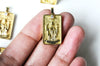 Pendentif carte le pape V en laiton zircon,Arcane majeur, Pendentif doré carte de tarot divinatoire,30mm, l'unité G4398