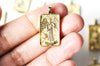 Pendentif carte la tempérance XIV en laiton zircon,Arcane majeur, Pendentif doré carte de tarot divinatoire,30mm, l'unité G4394