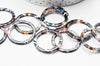 Pendentif cercle coloré acetate, fourniture bijoux,perle acétate, création,perles plastique,connecteur plastique,lot de 5,34.5mm G4757