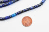 Perle lapis lazulis tube,perle tube heishi, création bijou pierre naturelle,perles lapis,perles pierre, fil de 30,6-9mm G4479