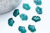 Pendentif verre vert feuille gingko,pendentif verre pour création bijoux, 15x20mm,lot de 10 G4700