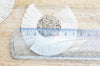 Pendentif large pompon fil blanc écru or support doré,création boucles oreille, pendentif fil or, 70-80mm, lot de 2, G4531