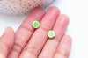 perles porcelaine vert clair, perle céramique, perle porcelaine,perle disque, céramique verte,8mm,Lot de 10 perles G4731