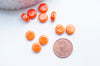 perles porcelaine orange, perle céramique, perle porcelaine,perle disque, céramique orange,10mm,Lot de 10 perles G4729