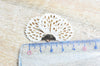 Pendentif fleur tissu soie blanche support doré,pendentif fleur en dentelle de tissu, 25x38mm, lot de 2, G4539