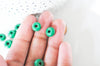 Perle rondelle donut verre opaque vert foncé,des perles reondelles verre pour vos créations de bijoux et bracelet,3-5x9mm, lot de 20 G4595