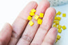 perles rocaille carré verre rectangle jaune opaque, perle carré création bracelet, perle tila,4.5mm,2 trous, Les 50 (4.8GR)G5012