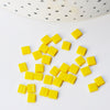 perles rocaille carré verre rectangle jaune opaque, perle carré création bracelet, perle tila,4.5mm,2 trous, Les 50 (4.8GR)G5012