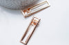 Support barrette métal doré rectangle sans plateau, pince à cheveux, accessoire coiffure mariage, fabrication bijoux,60mm, lot de 5 G4699