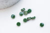 perles porcelaine vert foncé, perle céramique, perle porcelaine,perle disque, céramique verte,8mm,Lot de 10 perles G4730