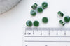 perles porcelaine vert foncé, perle céramique, perle porcelaine,perle disque, céramique verte,8mm,Lot de 10 perles G4730