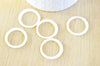 Perle anneau nacre blanche naturelle, fourniture créative, perle cercle, coquillage blanc, création bijoux, 25mm, lot de 5,G2974