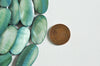 Perle ovale nacre verte naturelle, fourniture créative, perle rectangulaire, coquillage teinté vert, création bijoux, 30mm, fil de 13-G1061