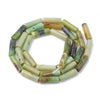 perles tube jade Australienvert, création bijoux perle pierre naturelle,13mm, le fil de 28 perles G4016