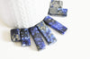 Perle rectangle lapis Lazulis,creation bijou pierre naturelle, pendentif pierre,pierre naturelle,lapis naturel,le lot de 7 G4897