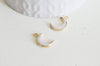 Lune nacre blanche naturelle support doré, pendentif lune, coquillage blanc, création bijoux, Pendentif nacre, 16.5x11.3mm, l'unité, G2870