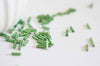 Perles rocaille Tube vert, Fournitures créative, perles rocaille vert, perles vert métallisé, long tube,6mm x 2mm, 5 grammes,G2691